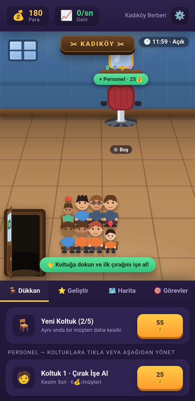 Barber Tycoon: Kuaförler Kralı ekran görüntüsü