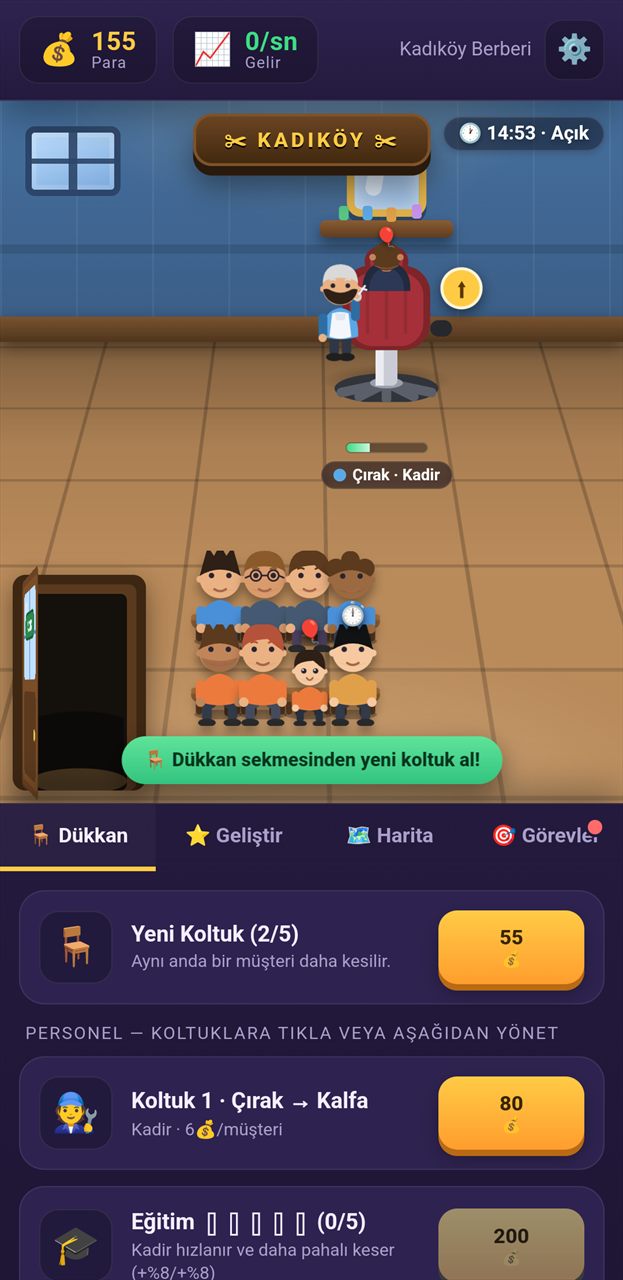 Barber Tycoon: Kuaförler Kralı ekran görüntüsü